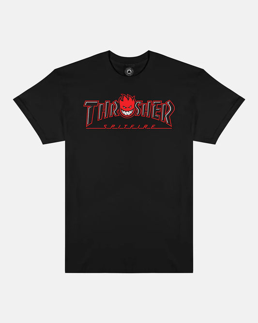 THRASHER X SPITFIRE BIG HEAD OUTLINE TEE (BLACK) shirt