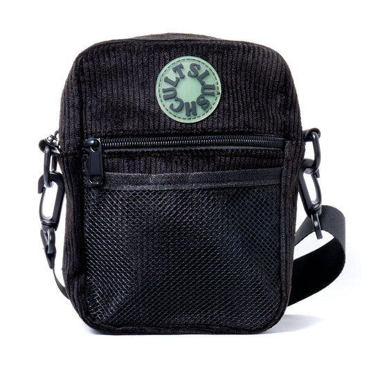 SLUSHCULT ANYWHERE SIDE BAG ALL BLACK CORDUROY