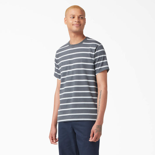 Dickies Skateboarding Striped T-Shirt LARGE