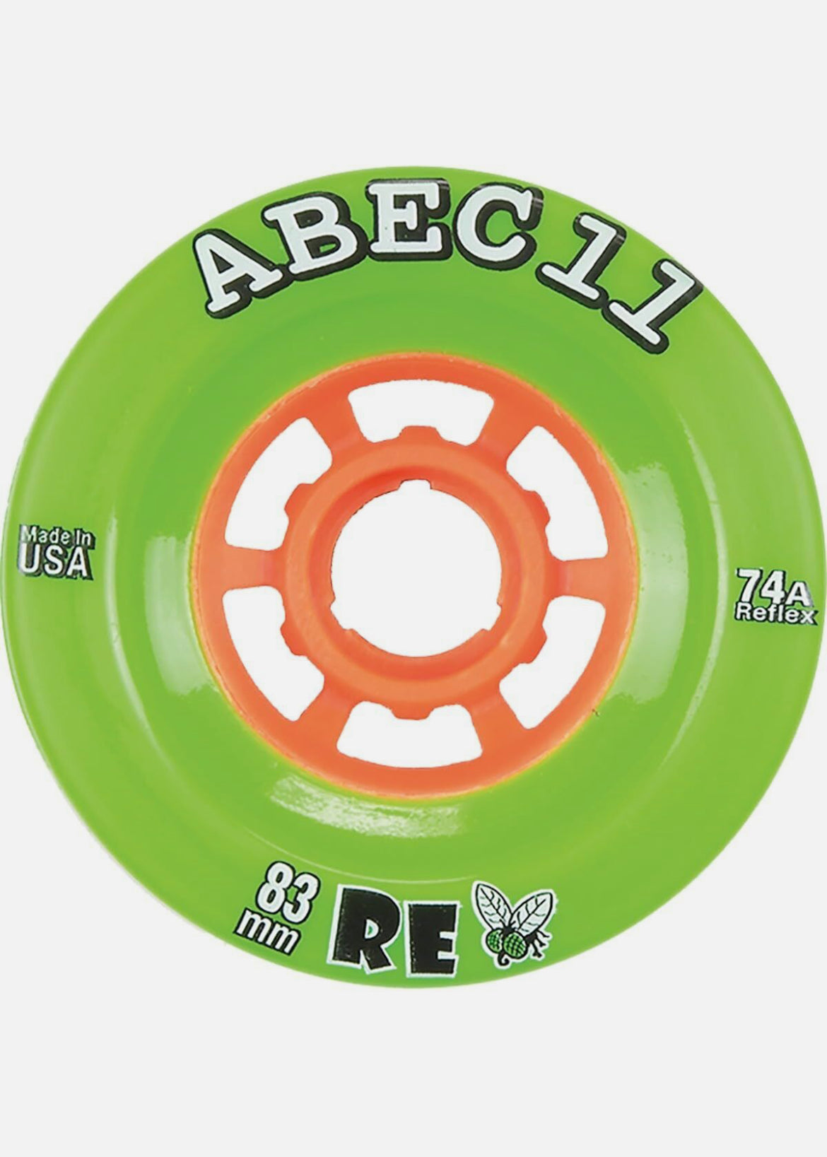 ABEC11 wheels Flywheels Refly 74A Reflex Lime/Orange 83mm OR 97mm