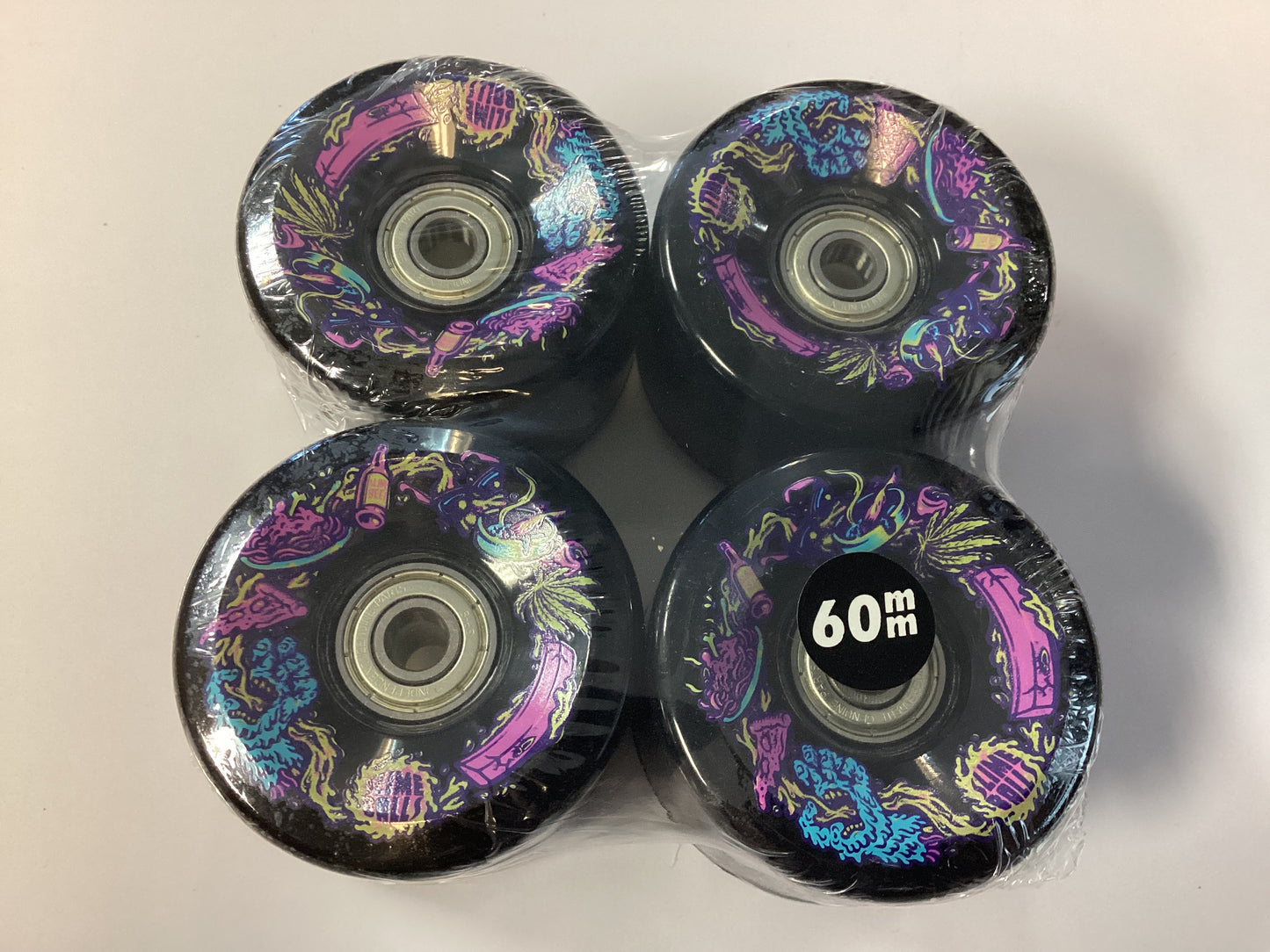 Slime Balls Light Up Skateboard Wheels 60mm 78a Neon Vomit Limited Edition OG SLIME BLACK includes bearings Soft Cruiser Filmer Wheels longboard