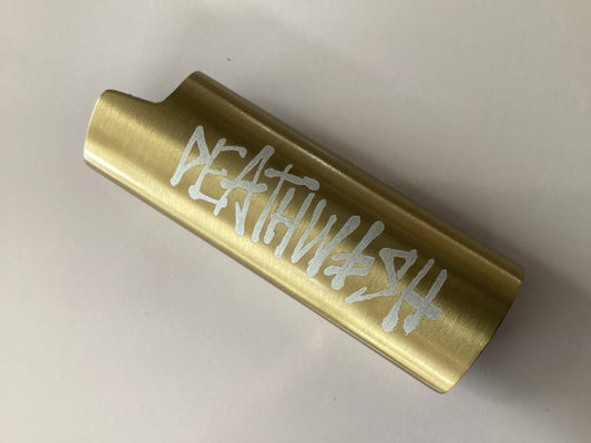 Deathwish Metal Lighter Sleeve STAY LIT LIGHTER HOLDER GOLD
