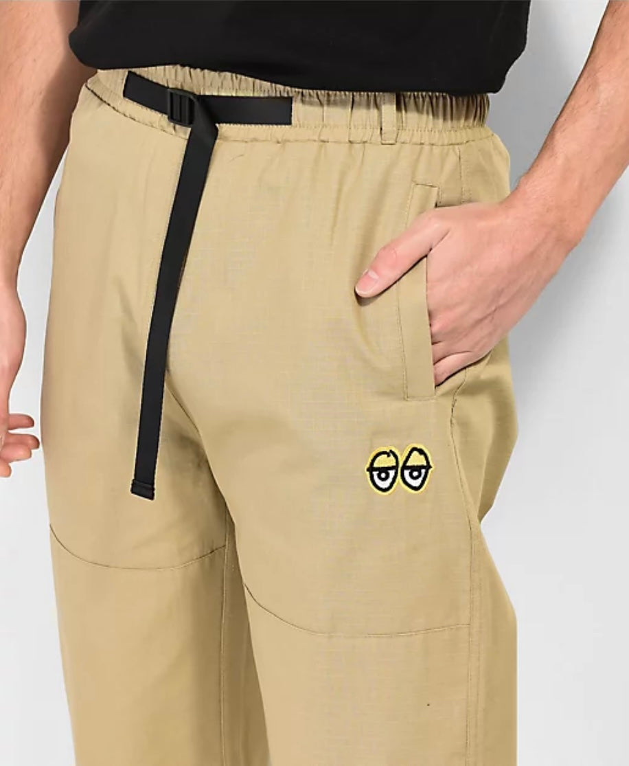 Krooked Eyes Ripstop Double Knee Pants Khaki
