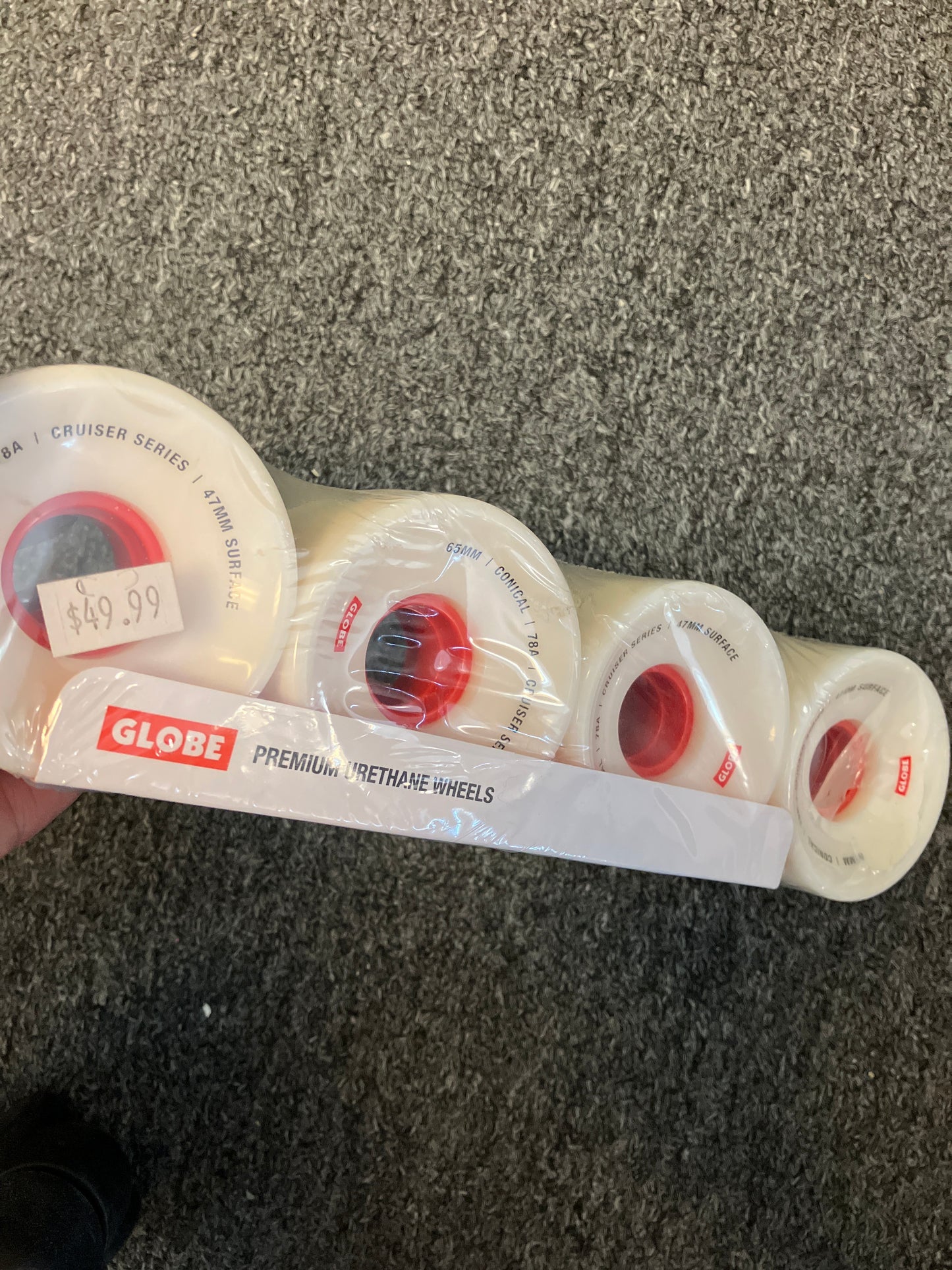 Globe Wheels Cruiser White/Red 65mm 78a