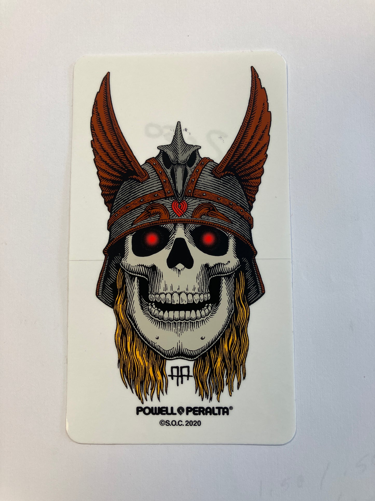 Powell Peralta Andy Anderson Viking Skull Sticker 6”x3.5”