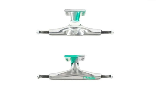 Tensor Trucks Aluminum Stencil Mirror Raw/Green Fade