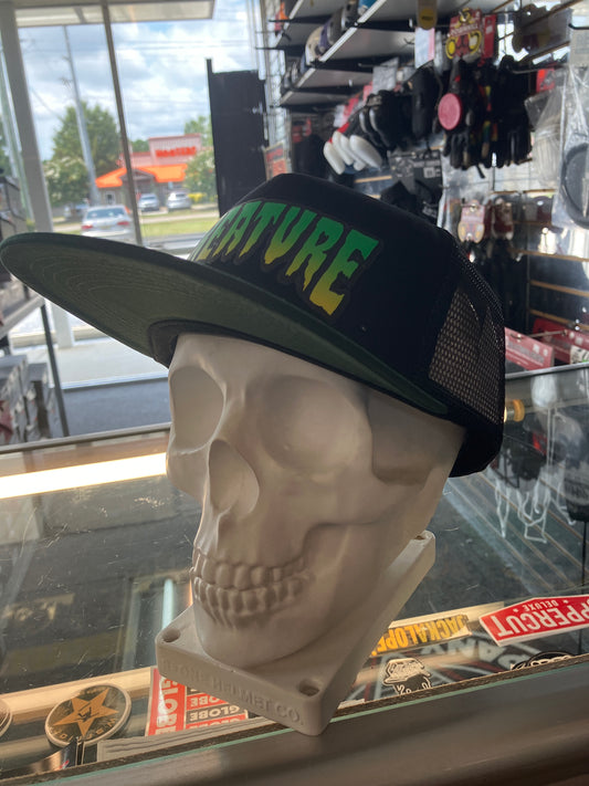 Creature Logo Black/Green Trucker Hat Mesh