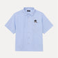 LAKAI Camp Collar Button Up Shirt - White & Blue Stripe