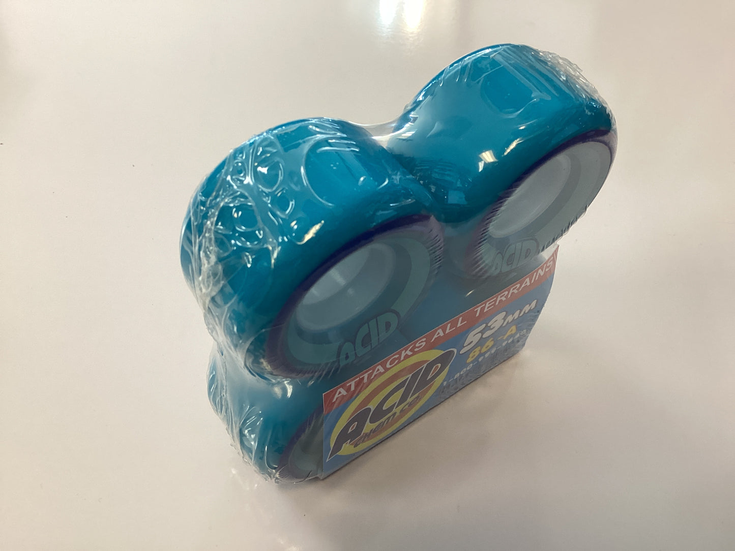 Acid Skateboard Wheels 53mm 86A PODS CONICAL BLUE Soft Cruiser Filmer Wheels