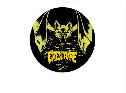 Creature Bat Relic White Vinyl Sticker 3.5”