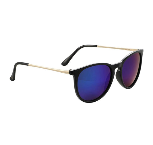 Glassy Sun Haters Sierra Sunglasses Black/Gold/Blue Mirror