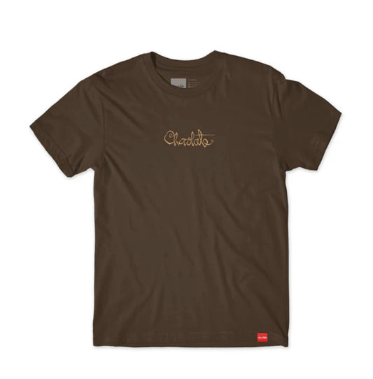 Chocolate Skateboards 94 script T shirt brown