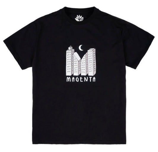 Magenta Skateboards Skyline T shirt black size SMALL