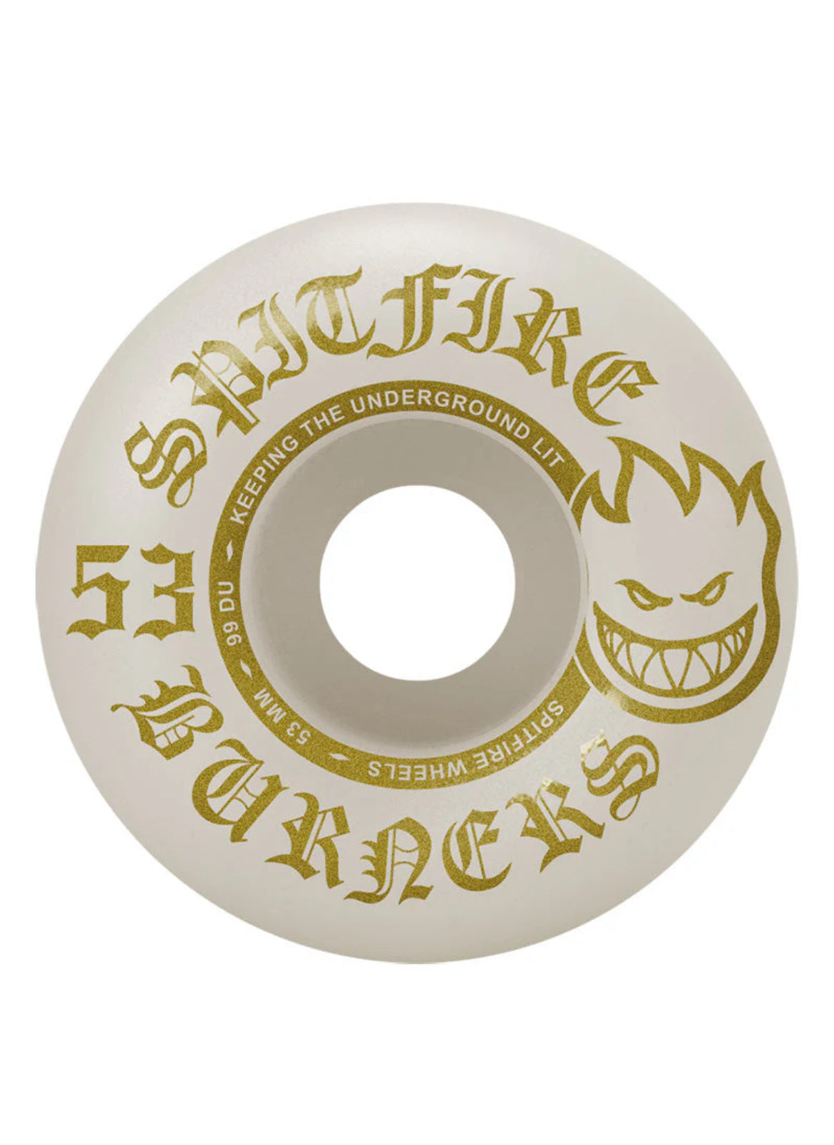 SPITFIRE BURNER SKATEBOARD WHEELS Gold 53mm 99a