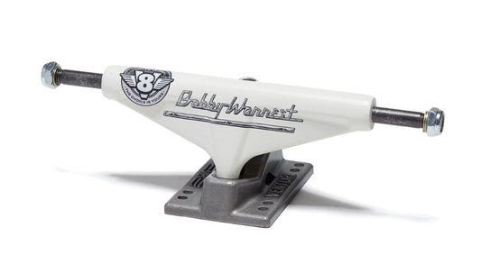 Venture V8 Hi skateboard trucks Bobby Worrest Cream Black