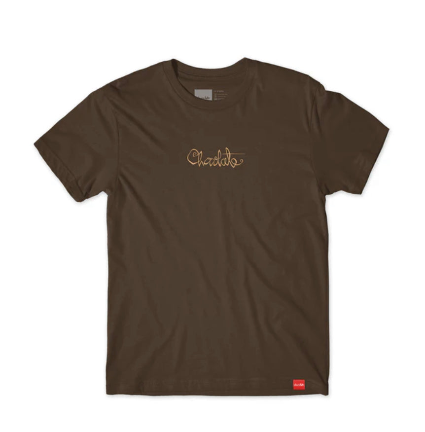 Chocolate Skateboards 94 script T shirt brown size XL