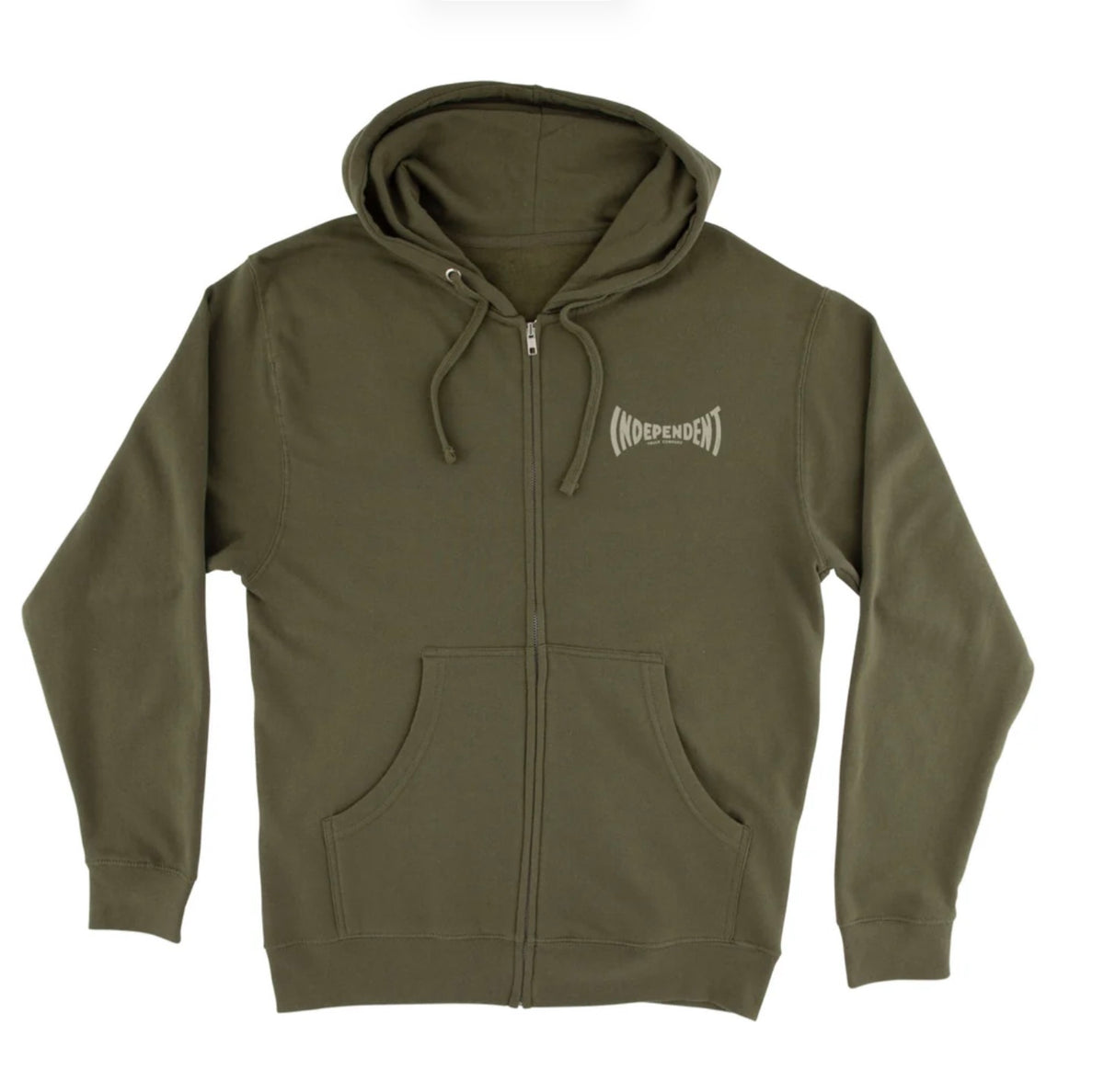 Independent Rat Race Zip Hooded Heavyweight Sweatshirt Army