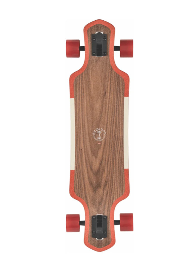 Globe longboard skateboard complete Geminon 35 Walnut/Cockadoo Drop Through 9” x 35”