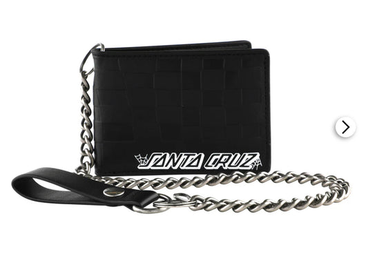 Santa Cruz Chain Wallet Check Web Strip Black