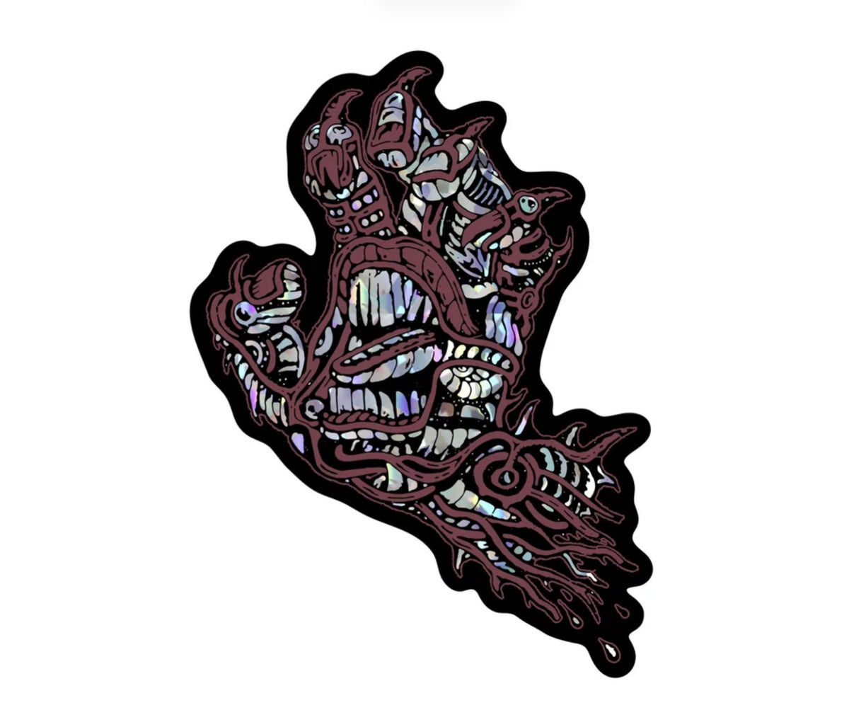 Santa Cruz Scourge Hand Silver Holo Sticker 3.5”