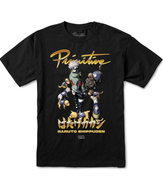 Primitive x Naruto Shippuden Kakashi Dogs Squad Shirt Black M
