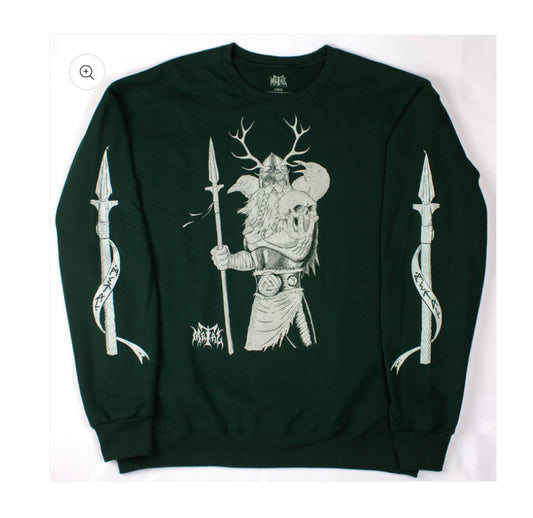 Metal crewneck sweatshirt Odin Forrest Green Large
