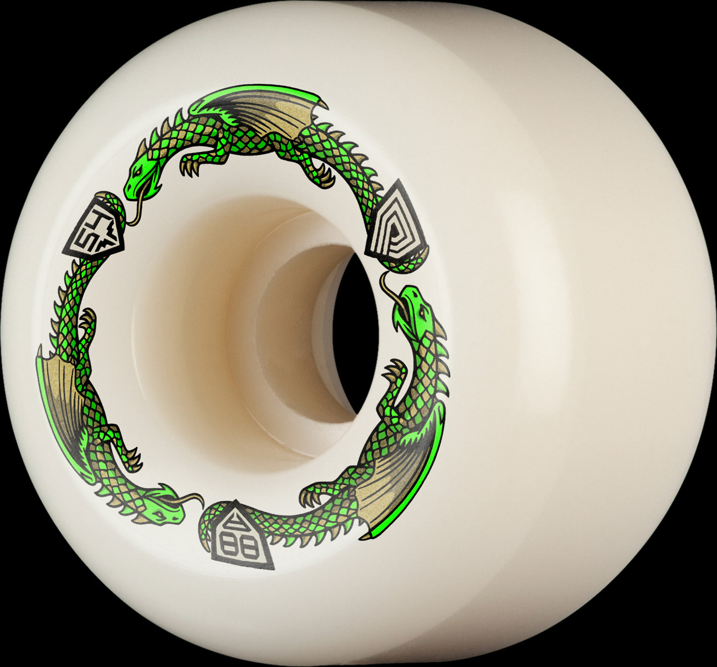 Powell Peralta Dragons 88A - A2 Symmetrical Shape - 21mm Wide Ride Patch - 54mm x 39mm 88A A2 Skateboard Wheels 4pk