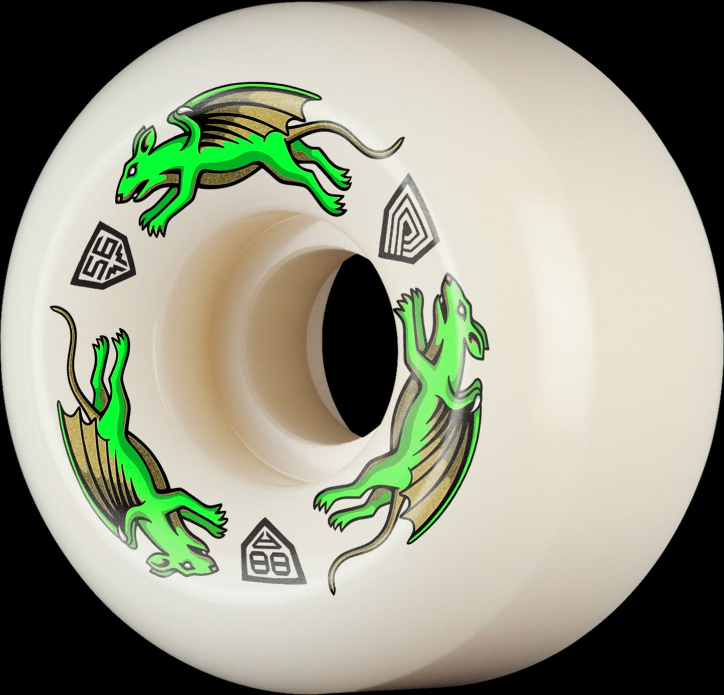 Powell Peralta Nano Rats 88A - AV6 Asymmetrical Shape - Skateboard Wheels 4pk