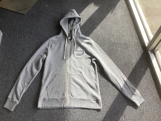 Daville Zip Up Hoodie Leaf Logo heather Grey
