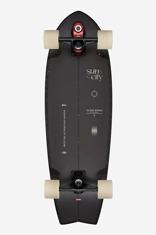 Globe Sun City 2 Surf Skate Complete Cruiser Skateboard Astro Red 9” x 30”