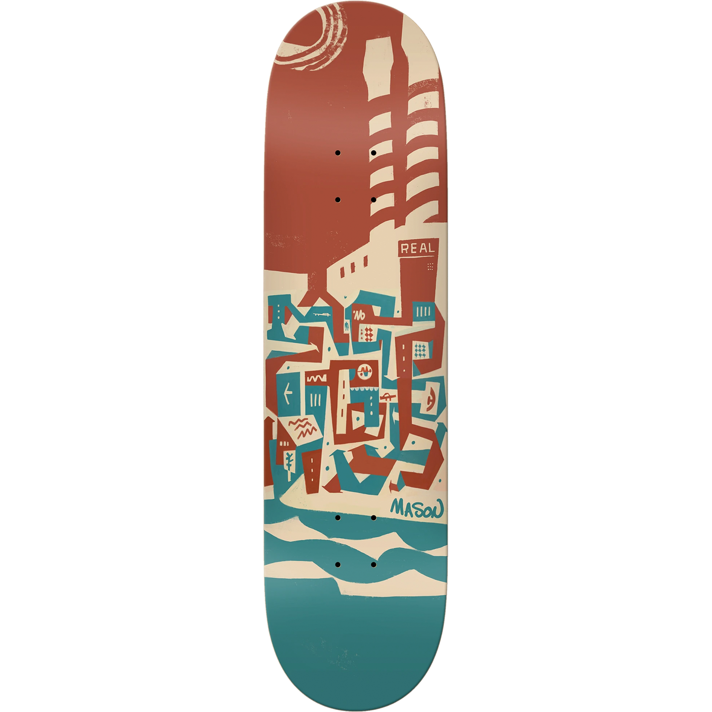 Real Skateboard Deck 8.28” Mason Silva Brian Barneclo