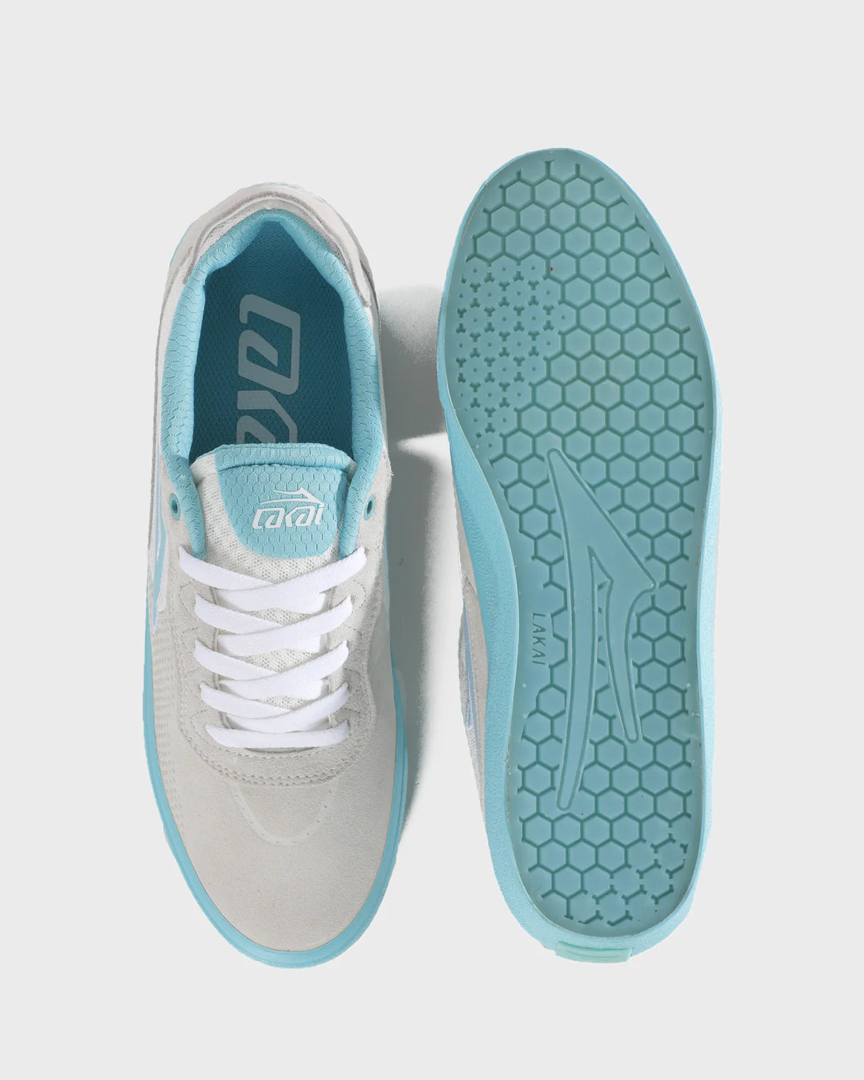 LAKAI Essex - Elite White Suede Aqua