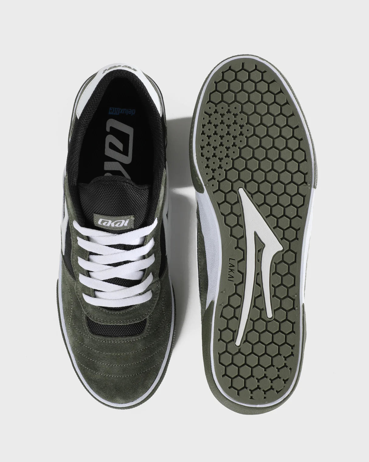 LAKAI Cambridge - Covert Green Black White shoes