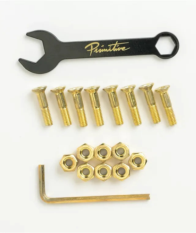PRIMITIVE 7/8" ALLEN HARDWARE SET GOLD W/WRENCH