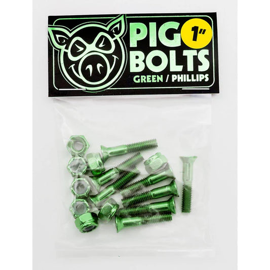 PIG BOLTS GREEN HARDWARE 1”