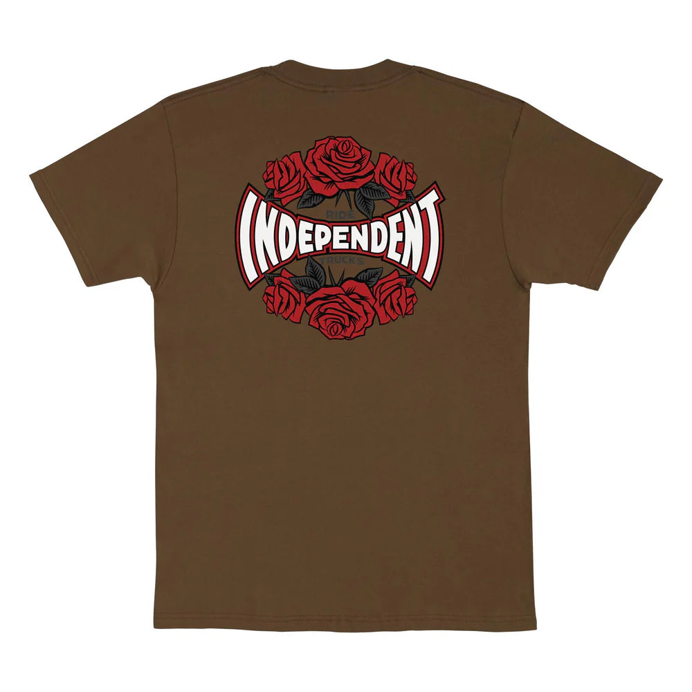 Independent Rose Span T-Shirt Drk Chocolate