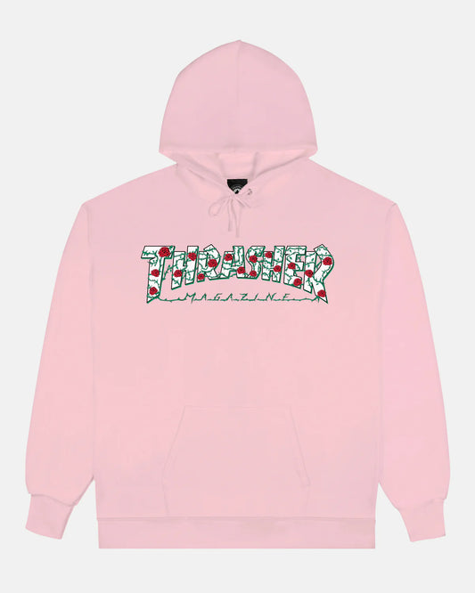 Thrasher Mag Logo Roses Pink Hoodie