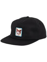 GIRL SANRIO FRIENDS KUROMI 5 PANEL SNAPBACK black