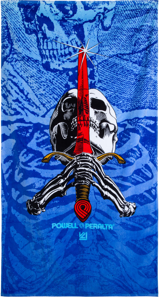 Powell Peralta big beach towel Skull & Sword Blue Fade