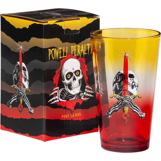 Powell Peralta Skate Graphic Skull & Sword Pint Glass
