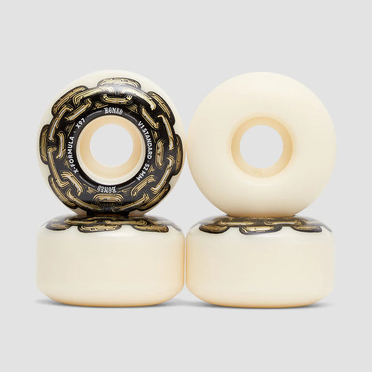 BONES 53mm 97a X-FORMULA GOLD CHAIN V1 STANDARD SKATEBOARD WHEELS NATURAL