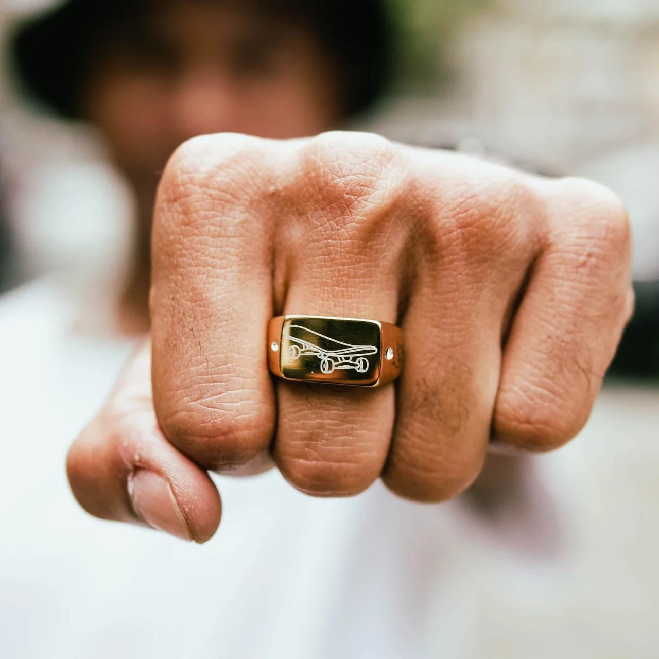 HERMOSA SKATE Skateboard GOLD Ring Custom Engraving