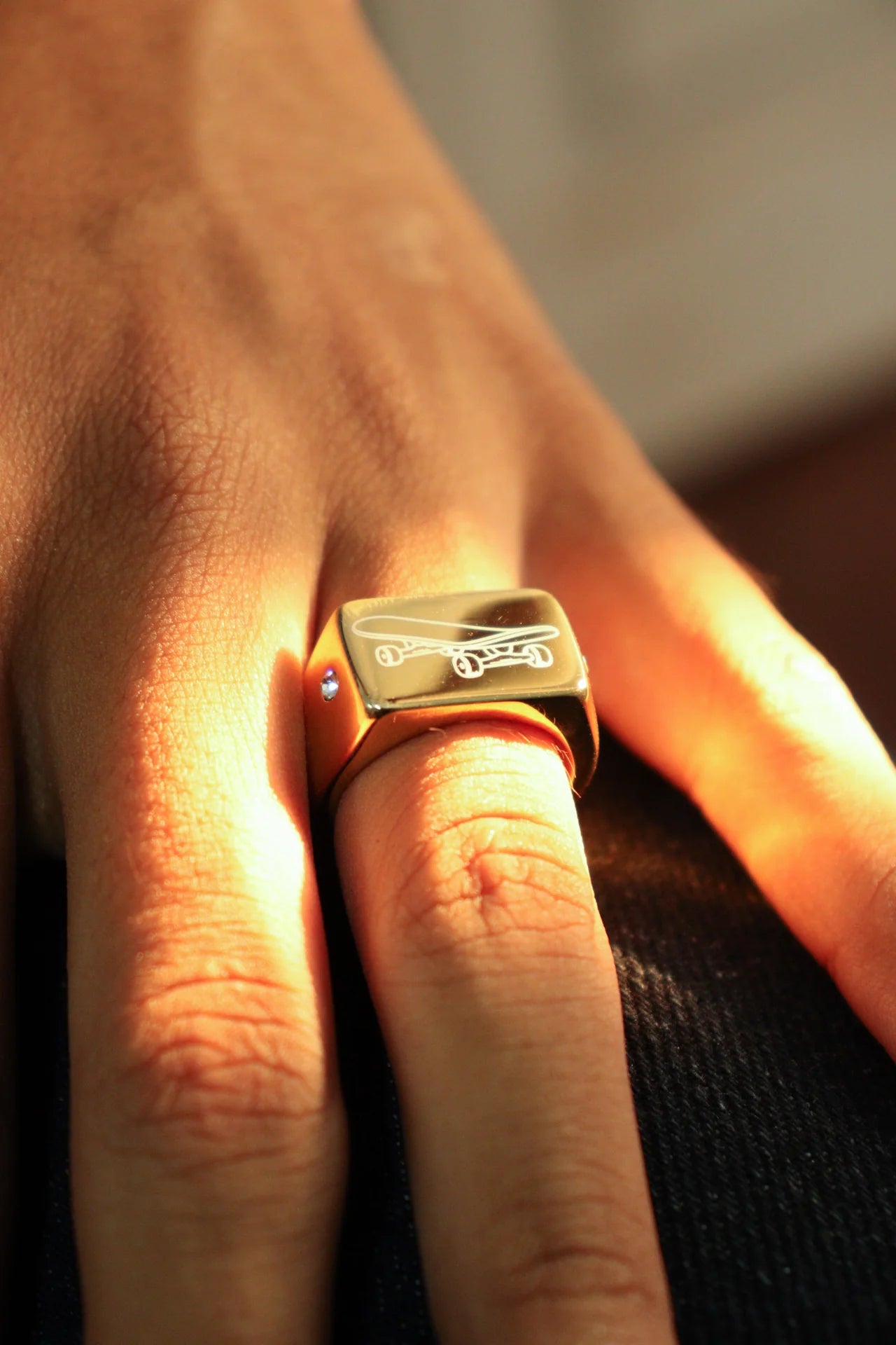 HERMOSA SKATE Skateboard GOLD Ring Custom Engraving