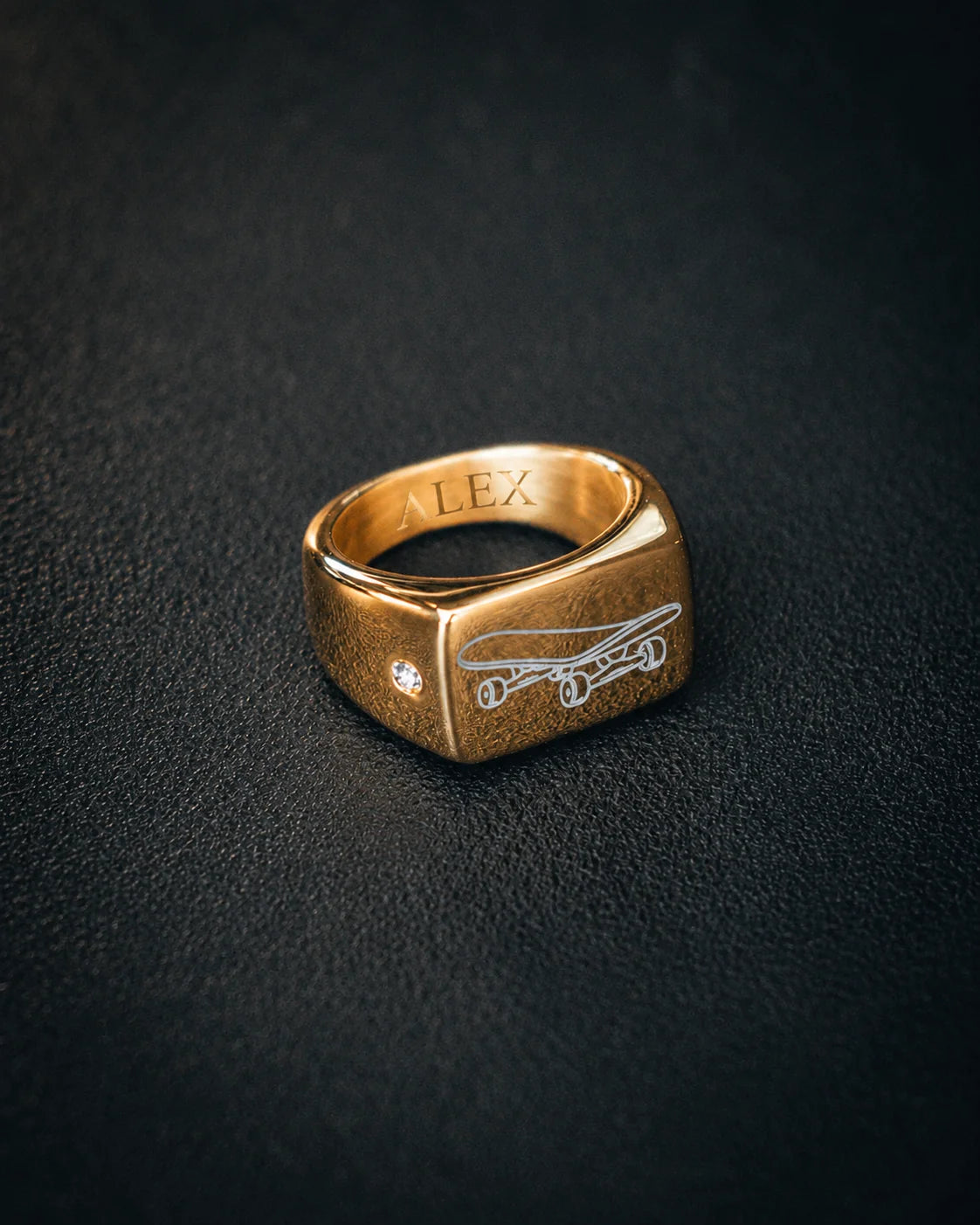 HERMOSA SKATE Skateboard GOLD Ring Custom Engraving