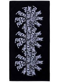 FA Three Spiral Beach Towel Black White