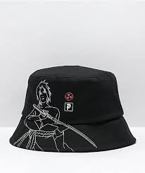 Primitive x Naruto Shippuden Sasuke Strike Black Bucket Hat