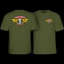 Powell Peralta Winged Ripper T-Shirt Military Green S