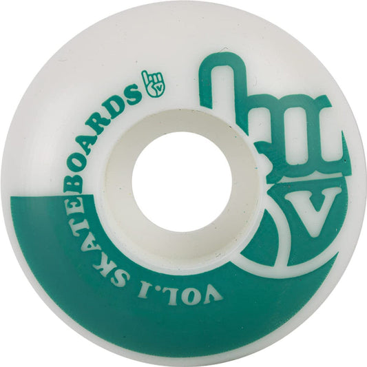 Vol 1 53mm wheels white & teal 99A