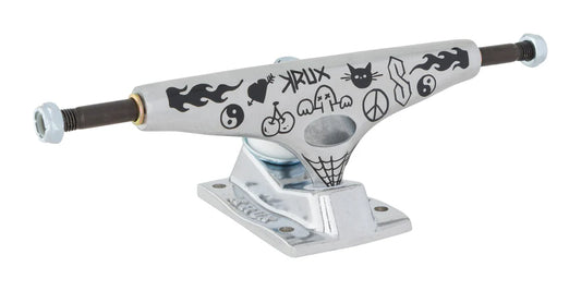 Krux Trucks set of 2 K5 Doodle silver standard skateboard trucks 8.0