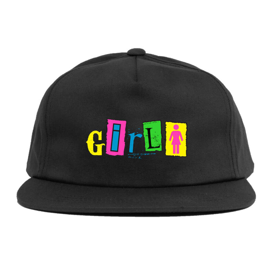 GIRL OUT TO LUNCH 5 PANEL HAT BLACK